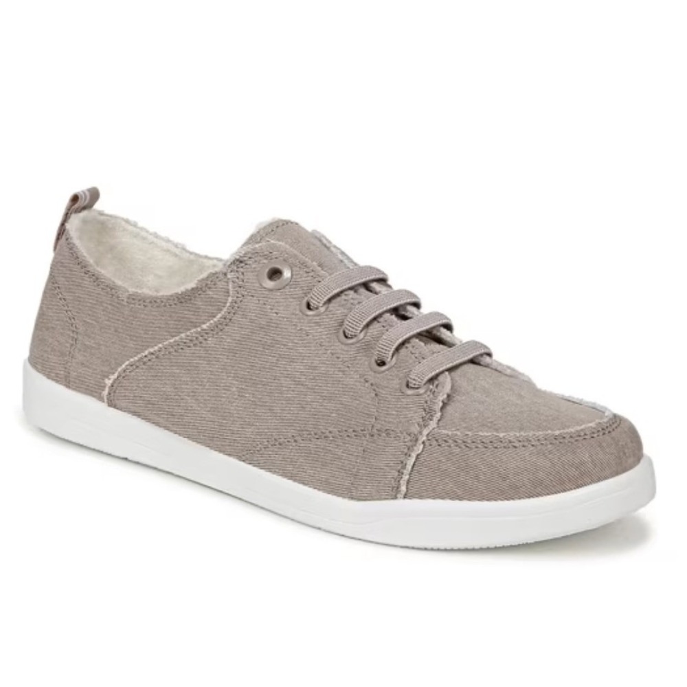 Vionic Beach Pismo Casual Sneaker: Canvas, Light Beige Canvas Denim 12 WIDE